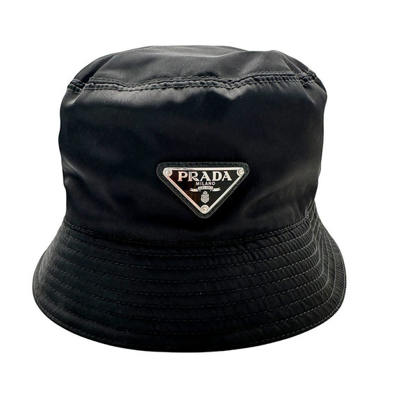 Prada PRADA Hat Men's and Women's Brand Name Polyamide Bucket Black 2HC137...